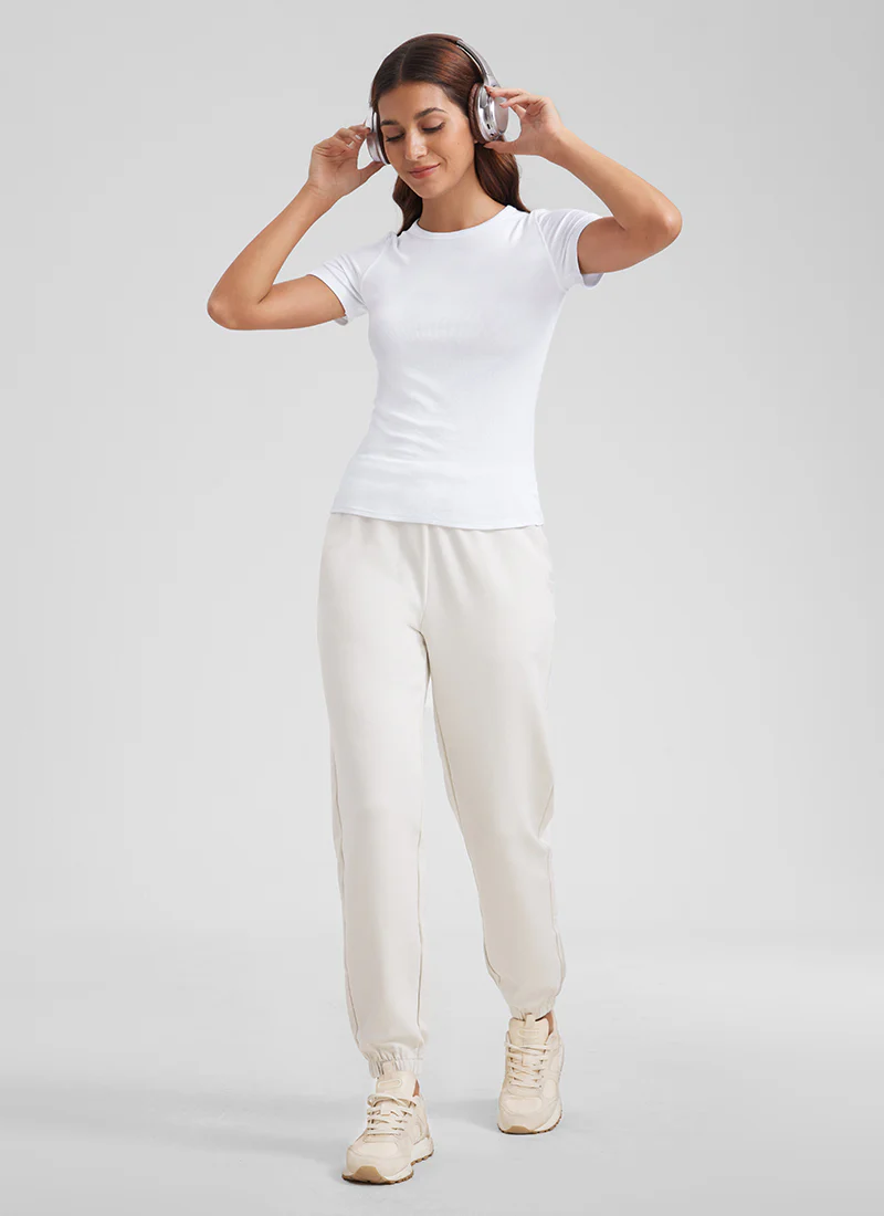 Modal Crew Neck Ribbed Short Sleeve - Image 17
