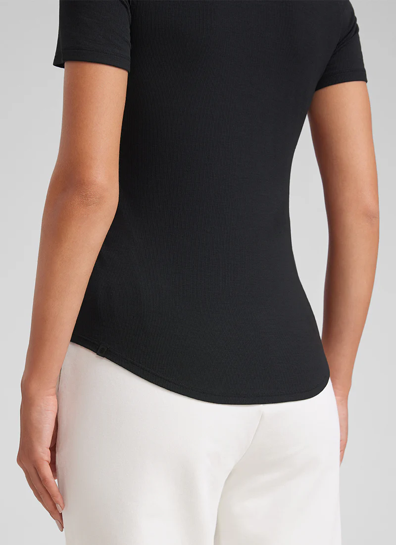 Modal Crew Neck Ribbed Short Sleeve - Image 9