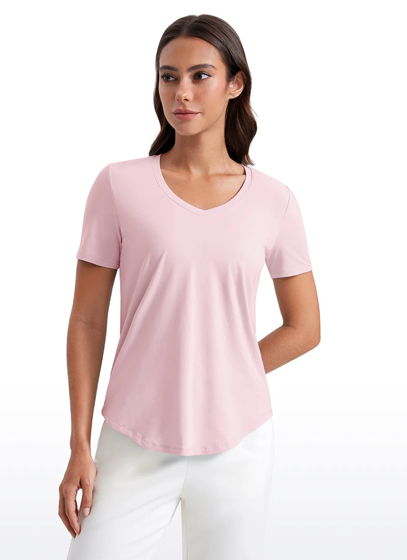 Pima Cotton Pro V Neck Short Sleeve - Image 39
