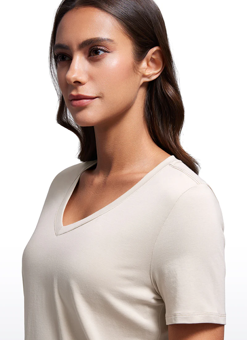 Pima Cotton Pro V Neck Short Sleeve - Image 4