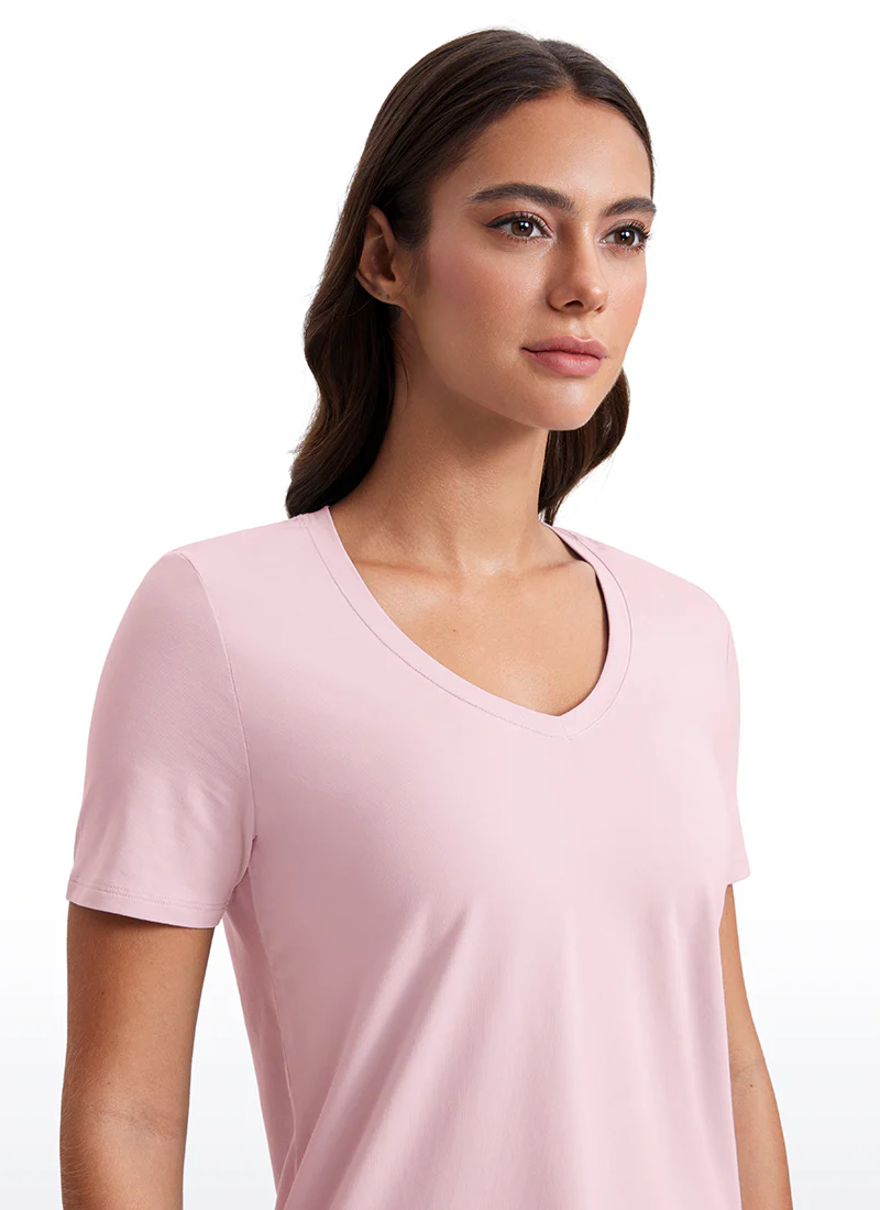Pima Cotton Pro V Neck Short Sleeve - Image 43