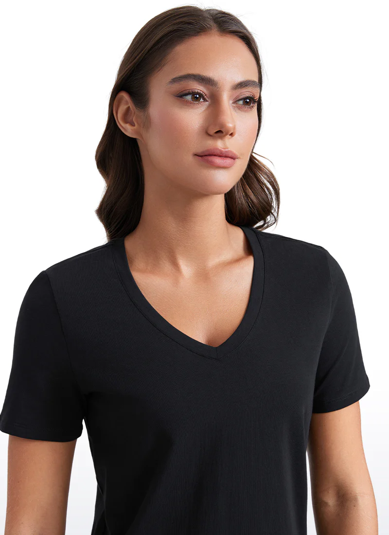 Pima Cotton Pro V Neck Short Sleeve - Image 9