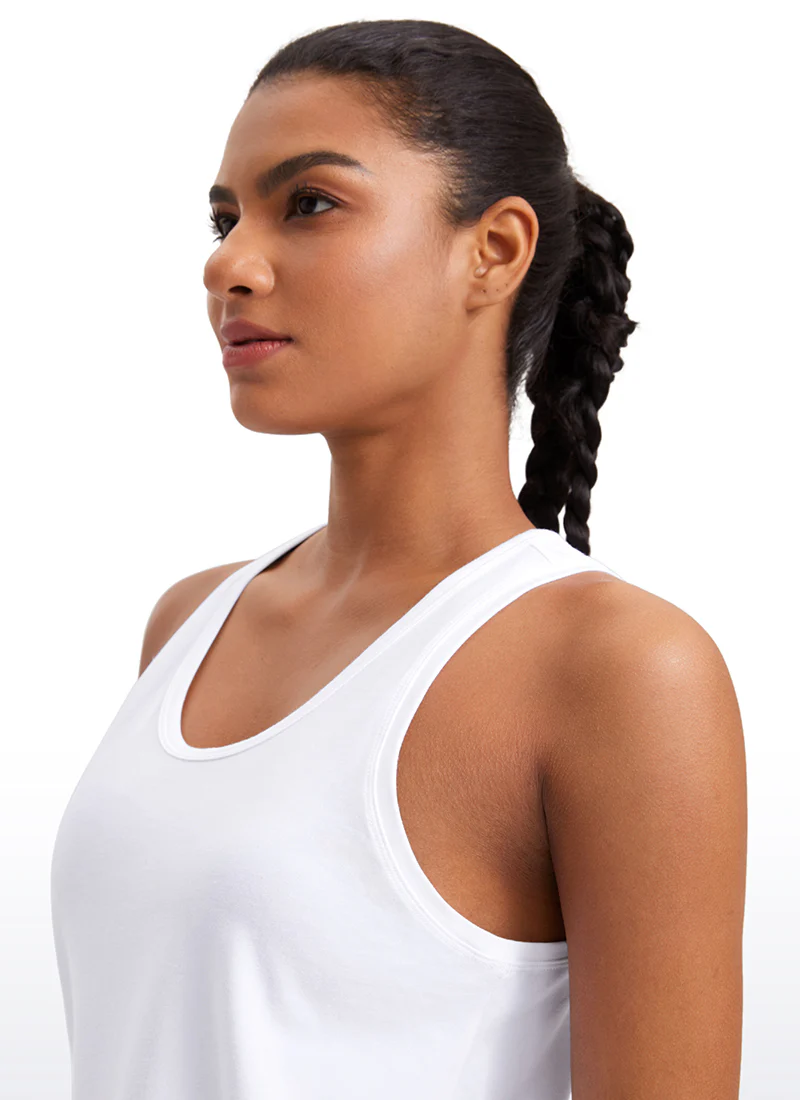 Pima Cotton Sleeveless  Scoop Neck Tank - Image 12