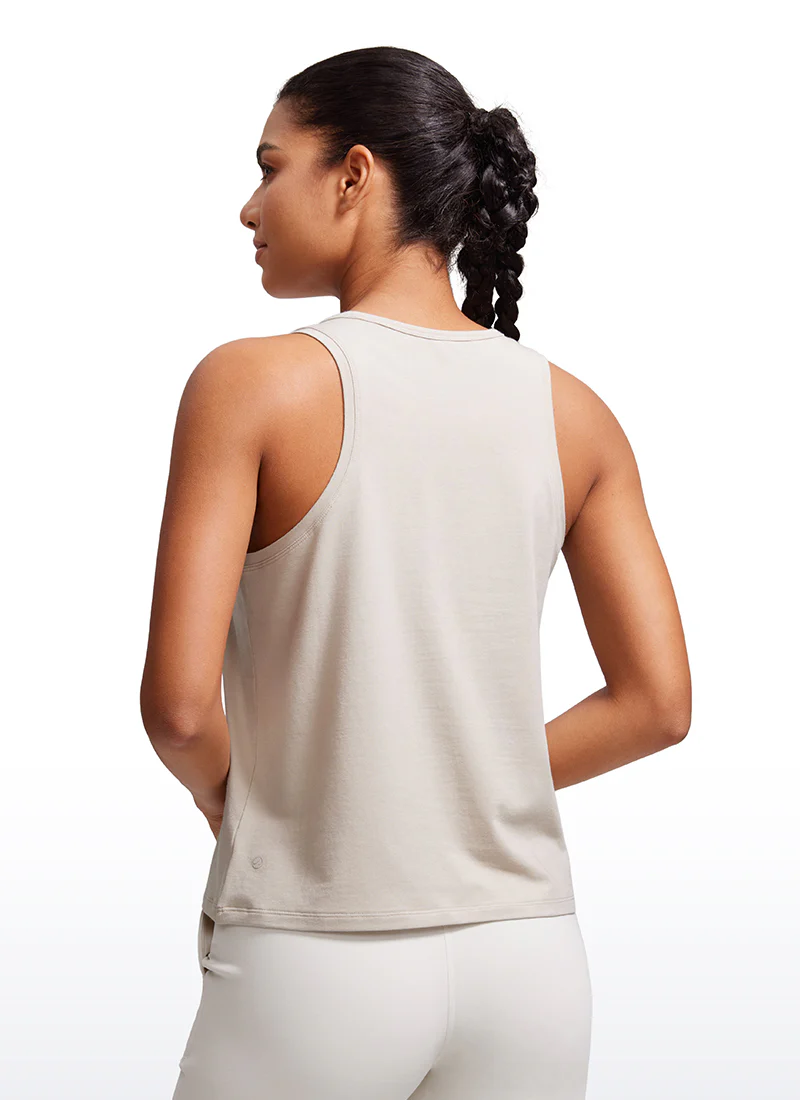 Pima Cotton Sleeveless  Scoop Neck Tank - Image 14