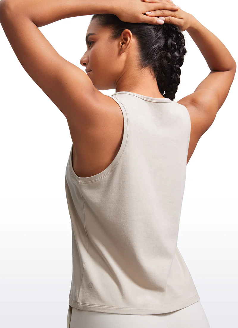 Pima Cotton Sleeveless  Scoop Neck Tank - Image 16