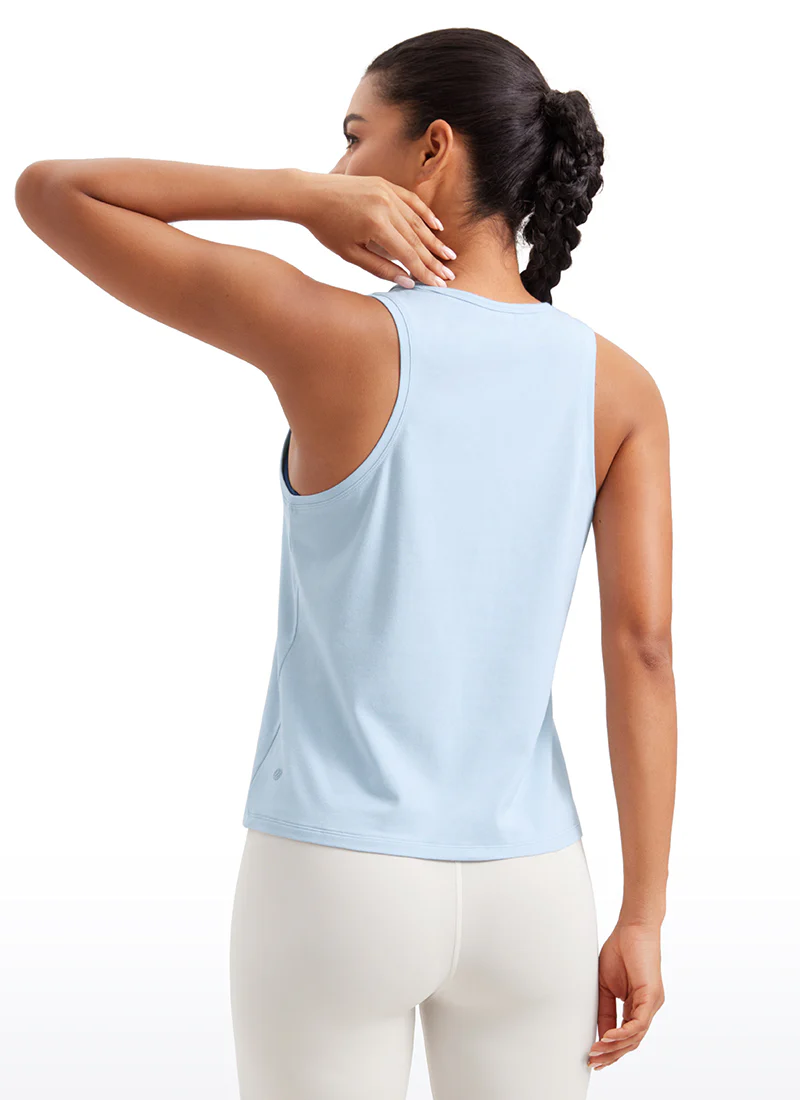 Pima Cotton Sleeveless  Scoop Neck Tank - Image 2