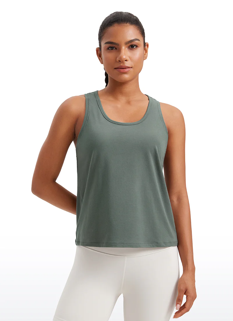 Pima Cotton Sleeveless  Scoop Neck Tank - Image 21