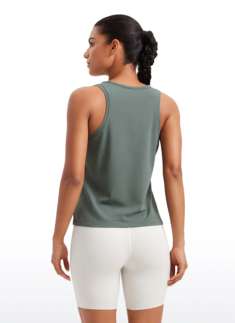 Pima Cotton Sleeveless  Scoop Neck Tank - Image 22