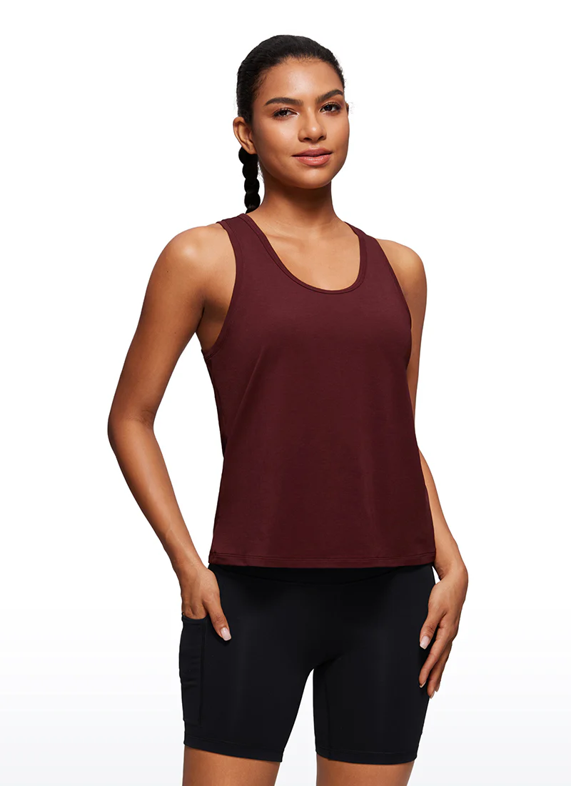 Pima Cotton Sleeveless  Scoop Neck Tank - Image 25