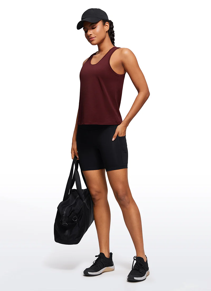 Pima Cotton Sleeveless  Scoop Neck Tank - Image 27