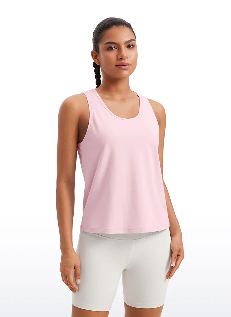 Pima Cotton Sleeveless  Scoop Neck Tank - Image 29