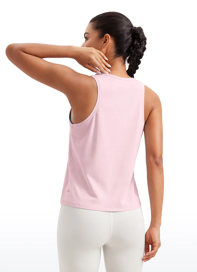 Pima Cotton Sleeveless  Scoop Neck Tank - Image 30