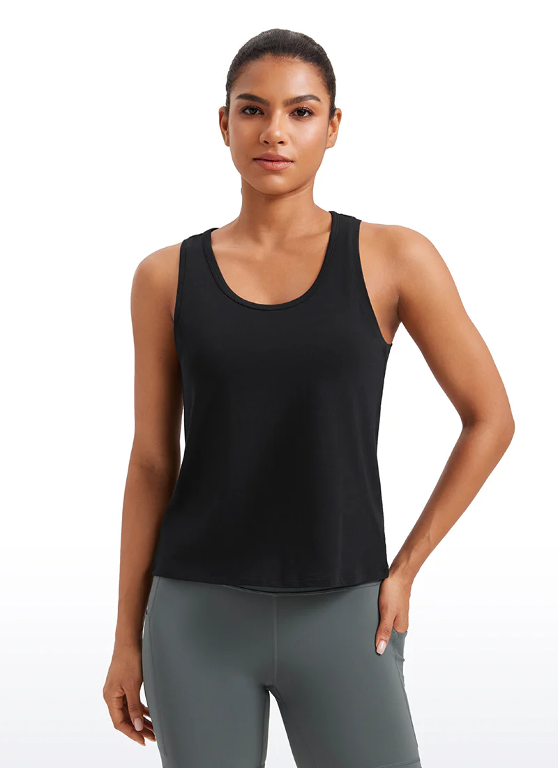 Pima Cotton Sleeveless  Scoop Neck Tank - Image 5
