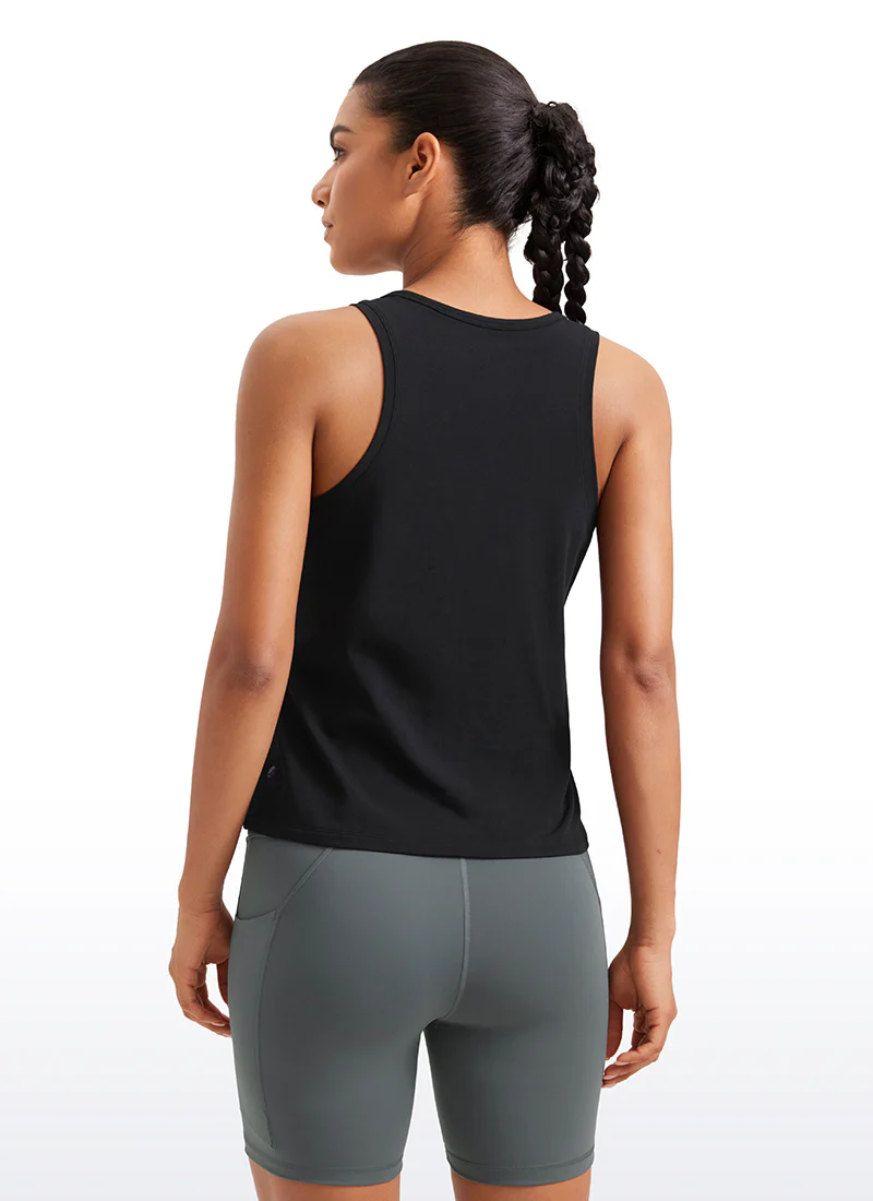 Pima Cotton Sleeveless  Scoop Neck Tank - Image 6