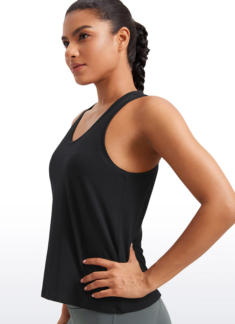 Pima Cotton Sleeveless  Scoop Neck Tank - Image 8