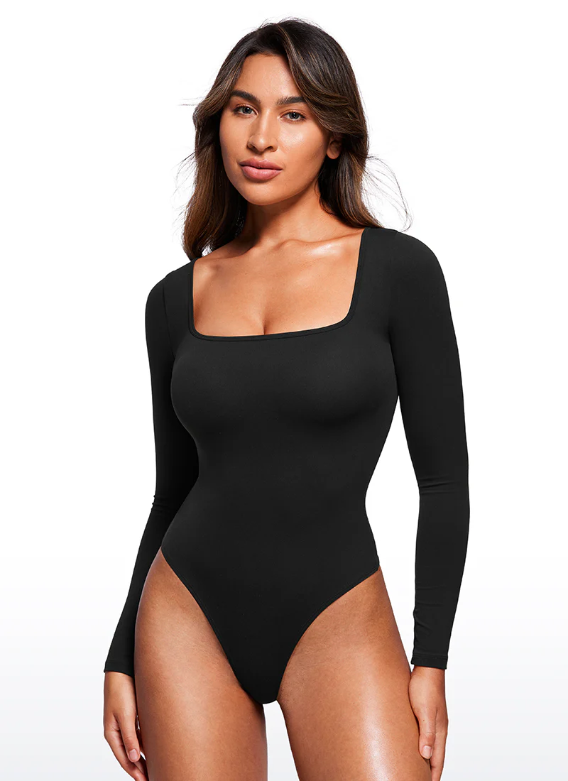 Butterluxe Square Neck Long Sleeve Bodysuits - Image 16