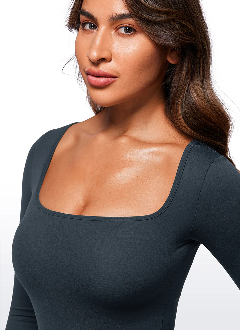 Butterluxe Square Neck Long Sleeve Bodysuits - Image 23