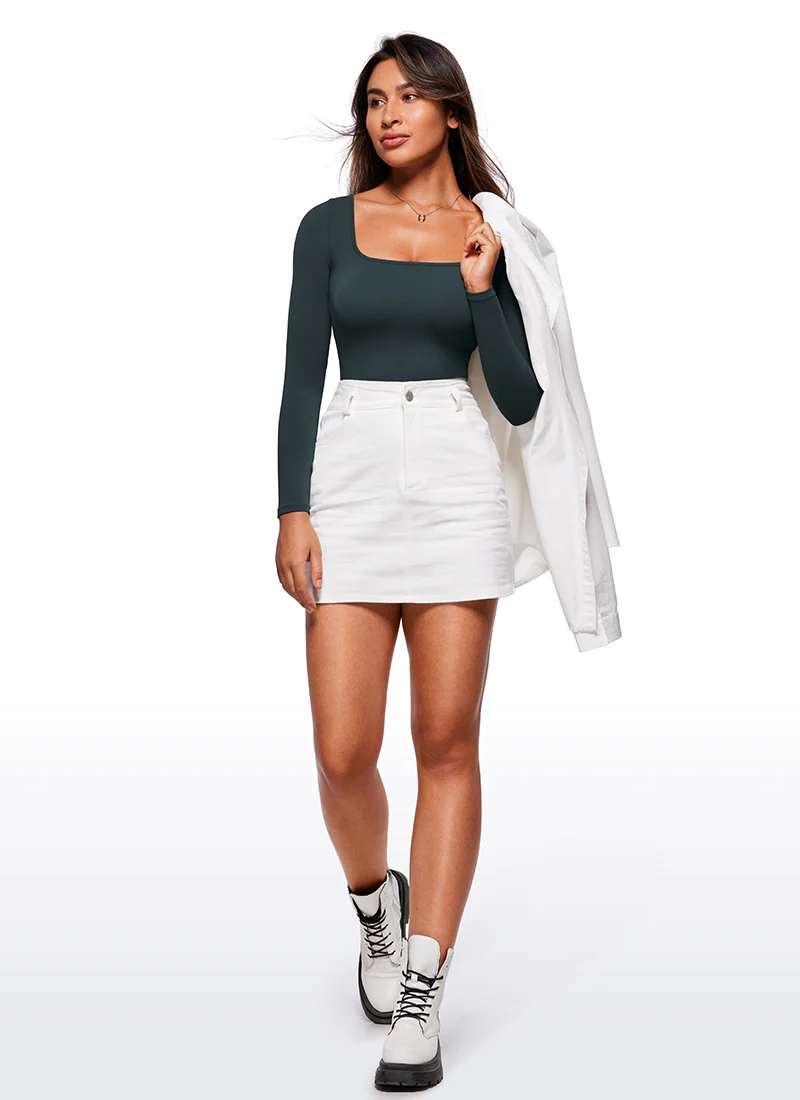 Butterluxe Square Neck Long Sleeve Bodysuits - Image 3