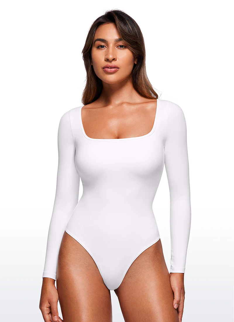 Butterluxe Square Neck Long Sleeve Bodysuits - Image 34