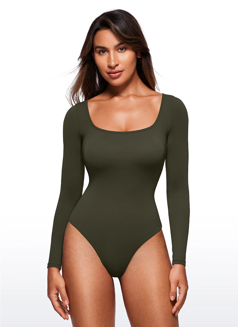 Butterluxe Square Neck Long Sleeve Bodysuits - Image 37