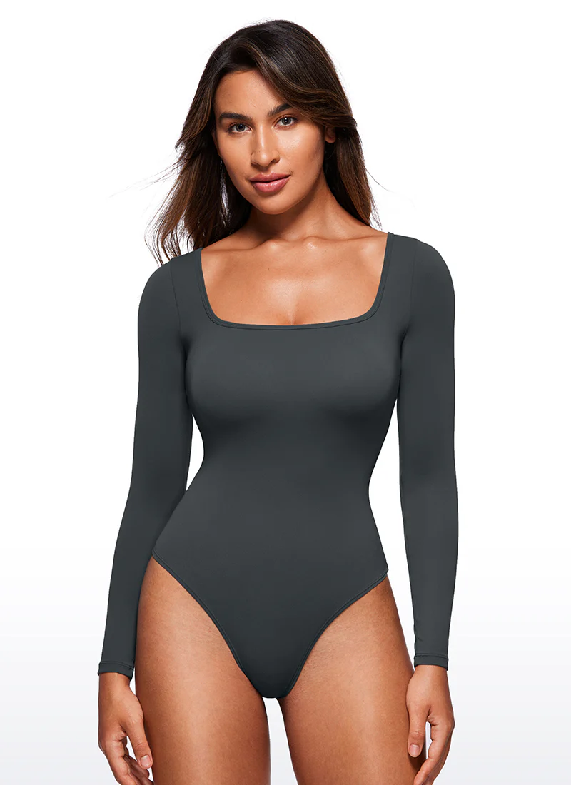Butterluxe Square Neck Long Sleeve Bodysuits - Image 40