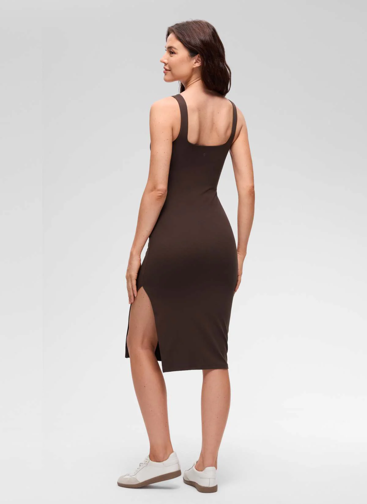 Butterluxe Square Neck Side Split Midi Dress - Image 2