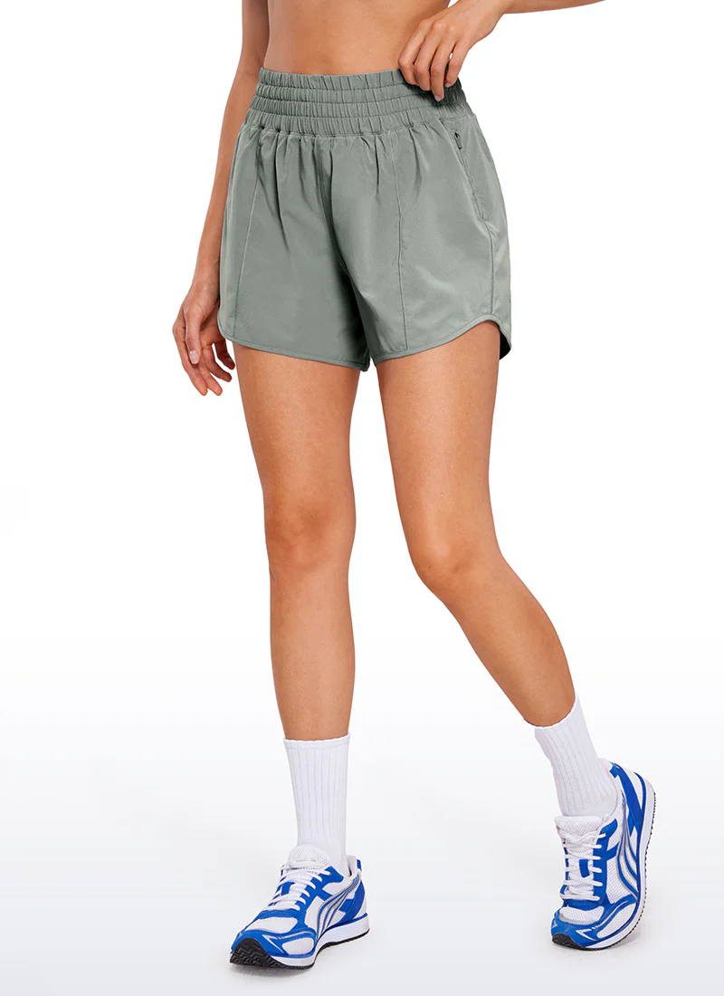 Feathery-Fit Soft High Rise Mesh Liner Shorts with Zip Pockets 4'' - Image 13