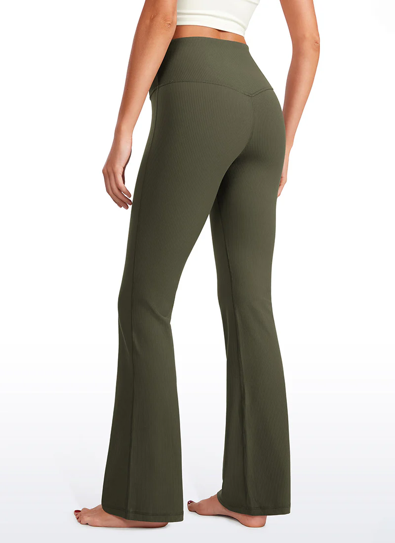 Ribbed High Waist Pocket Flare Leggings 31" - Image 15