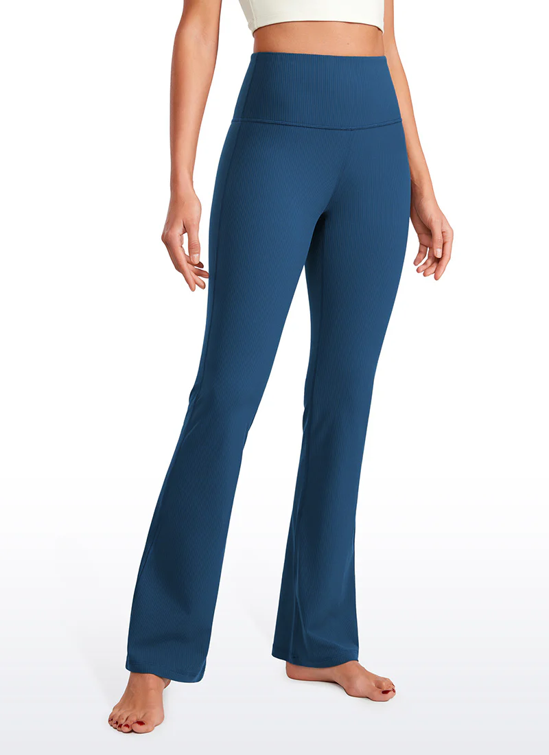Ribbed High Waist Pocket Flare Leggings 31" - Image 17