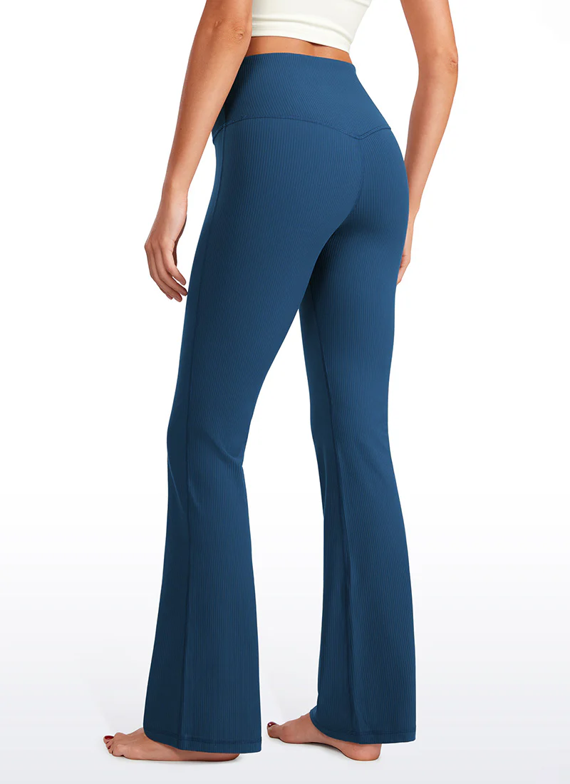 Ribbed High Waist Pocket Flare Leggings 31" - Image 18
