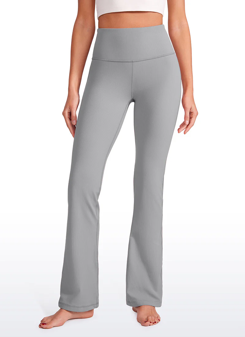 Ribbed High Waist Pocket Flare Leggings 31" - Image 20