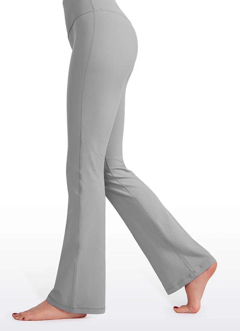 Ribbed High Waist Pocket Flare Leggings 31" - Image 22
