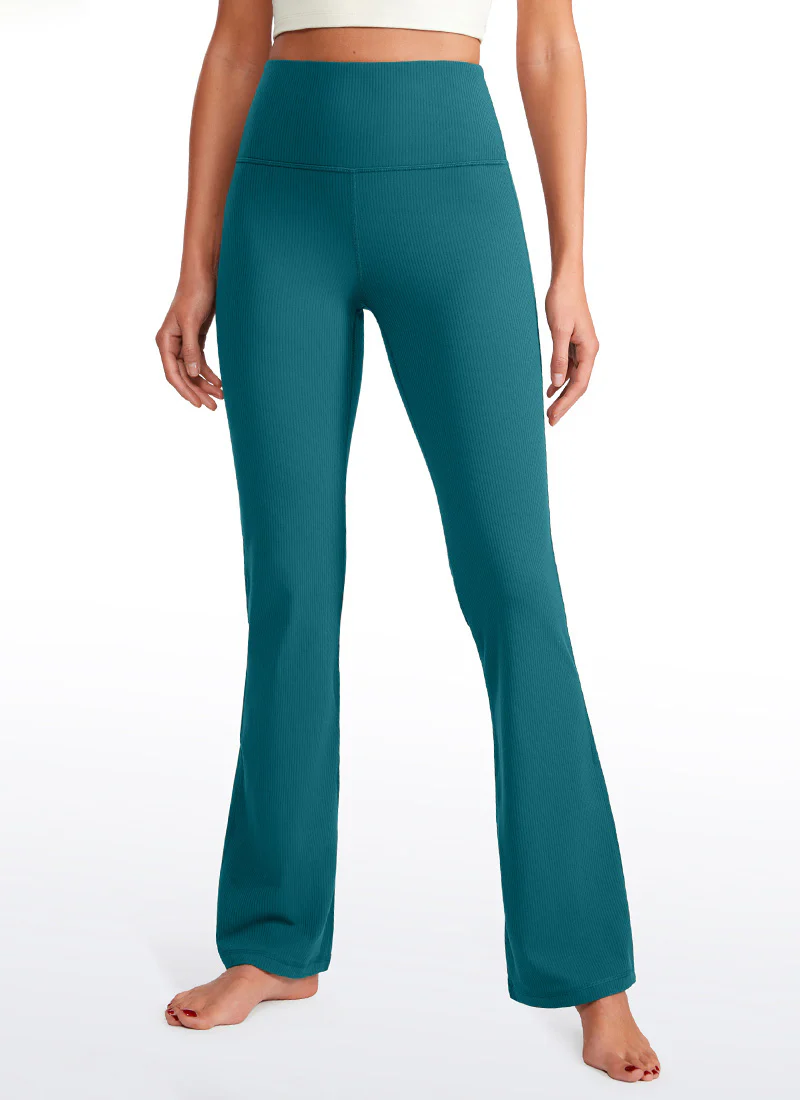 Ribbed High Waist Pocket Flare Leggings 31" - Image 23