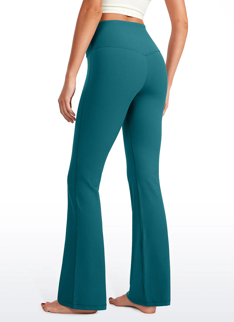 Ribbed High Waist Pocket Flare Leggings 31" - Image 24