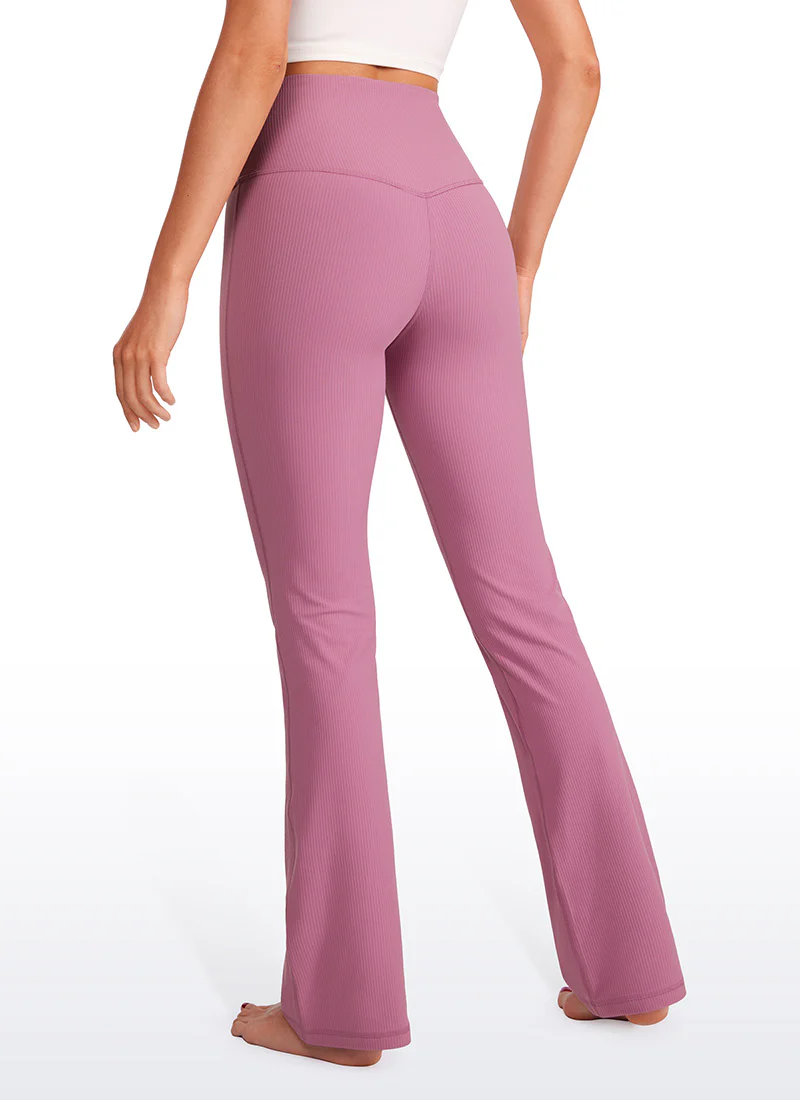 Ribbed High Waist Pocket Flare Leggings 31" - Image 32