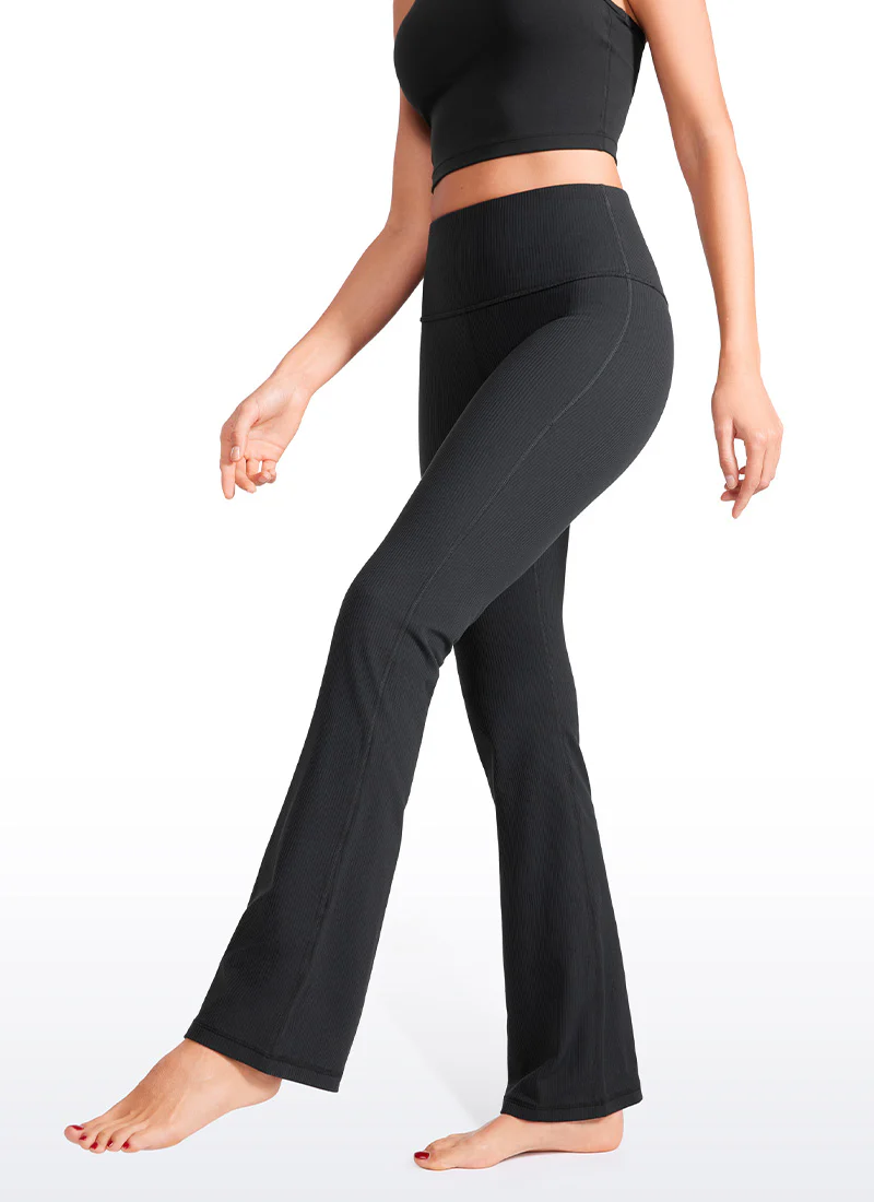Ribbed High Waist Pocket Flare Leggings 31" - Image 4