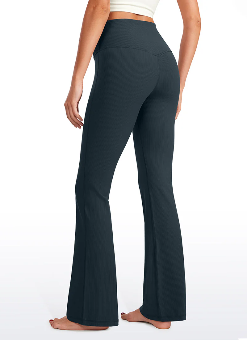Ribbed High Waist Pocket Flare Leggings 31" - Image 6