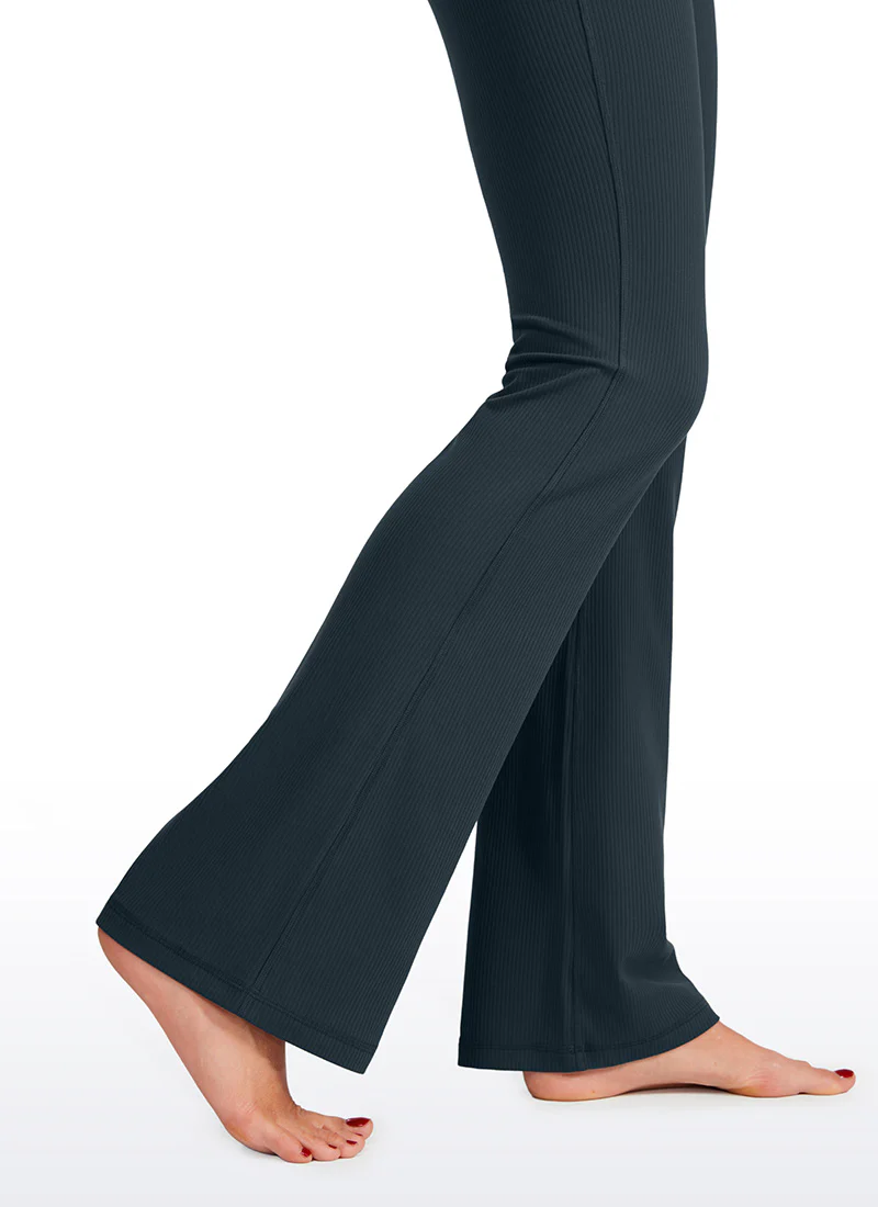 Ribbed High Waist Pocket Flare Leggings 31" - Image 8