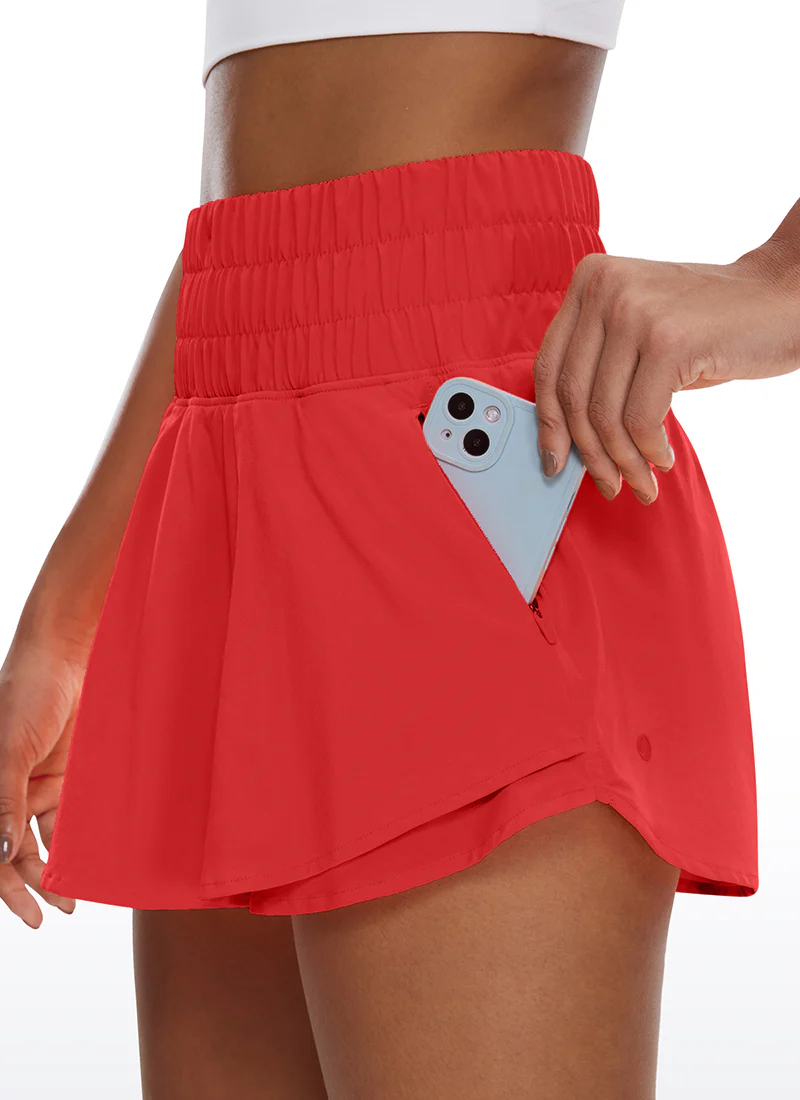 Feathery-Fit Soft 2 in 1 Zip Pocket Shorts - Image 3