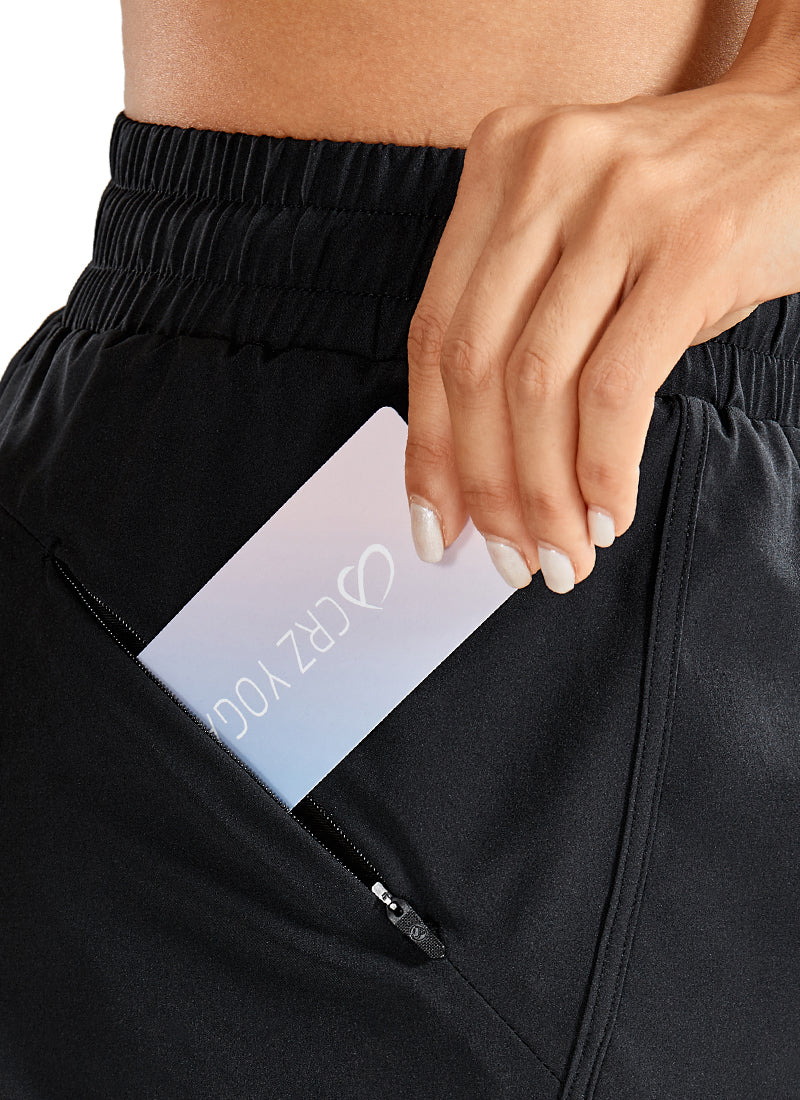 Feathery-Fit Mid-Rise Lined Shorts with Zip Pocket 3'' - Image 19