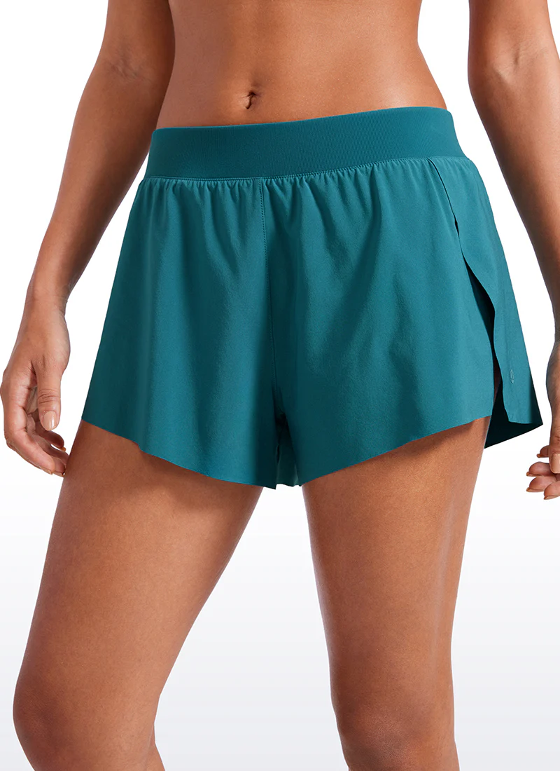 Feathery-Fit Soft Low Waisted V Split Mesh Lined Shorts 2.5'' - Image 39