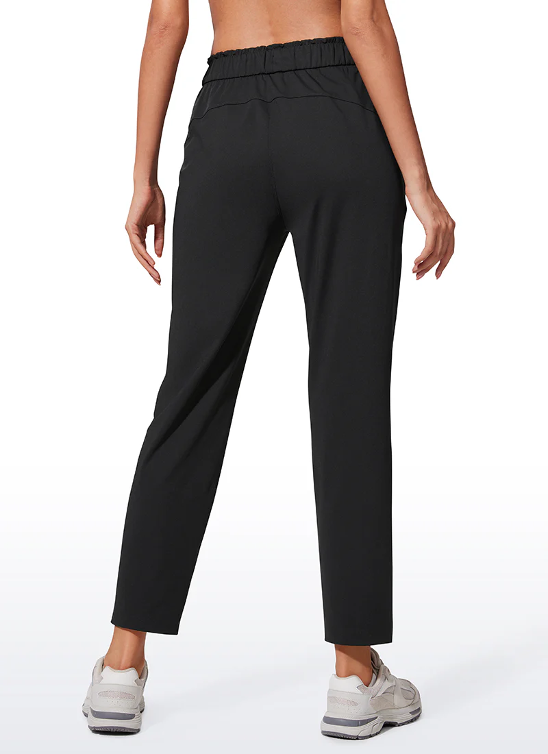 Stretch Drawstring High Waist 7/8 Pants with Pockets 27'' - Image 10