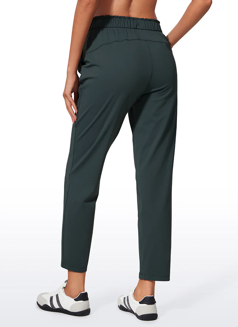 Stretch Drawstring High Waist 7/8 Pants with Pockets 27'' - Image 14