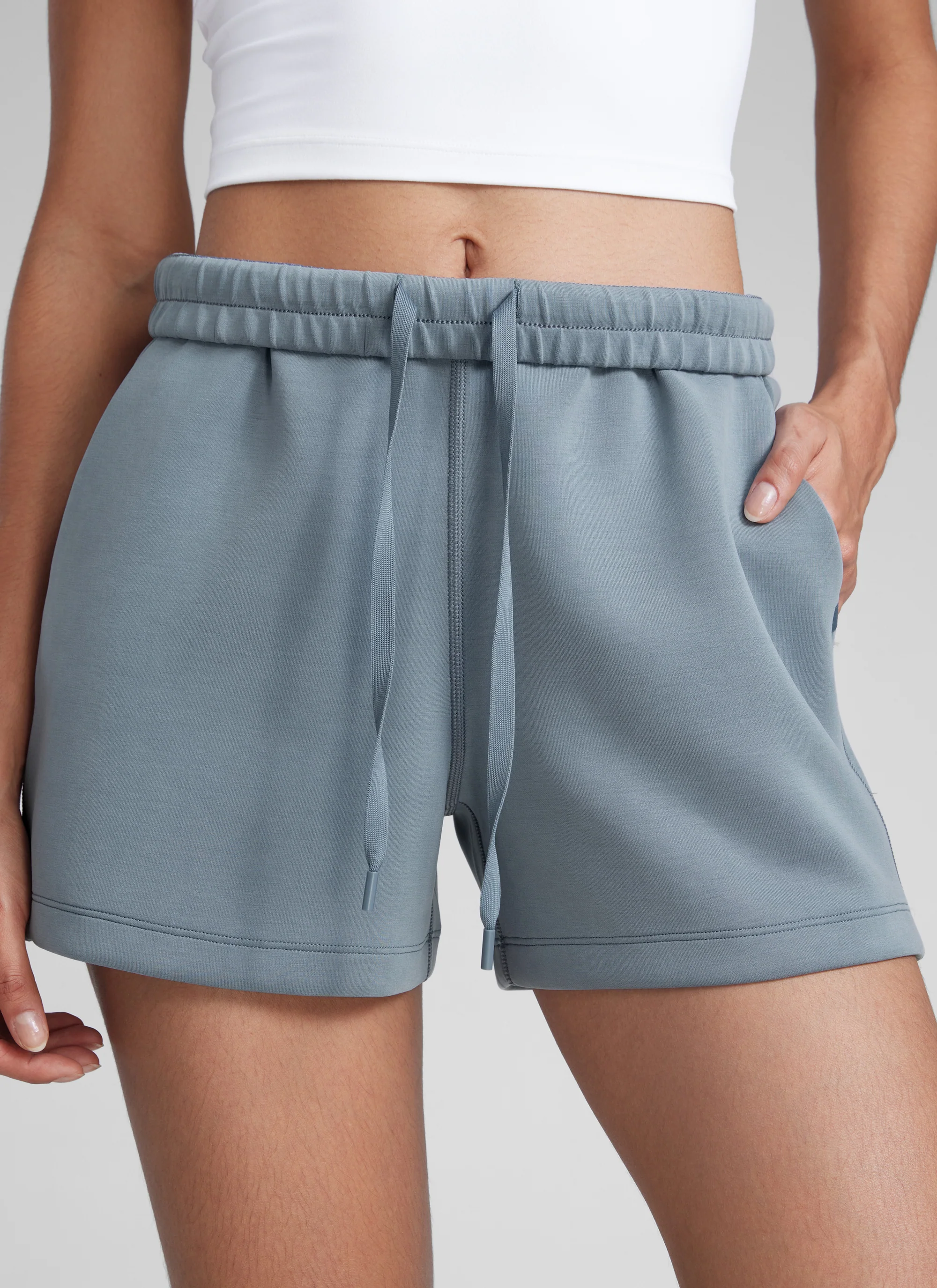 SoftAura Drawstring Pocket Sweat Shorts 4” - Image 34
