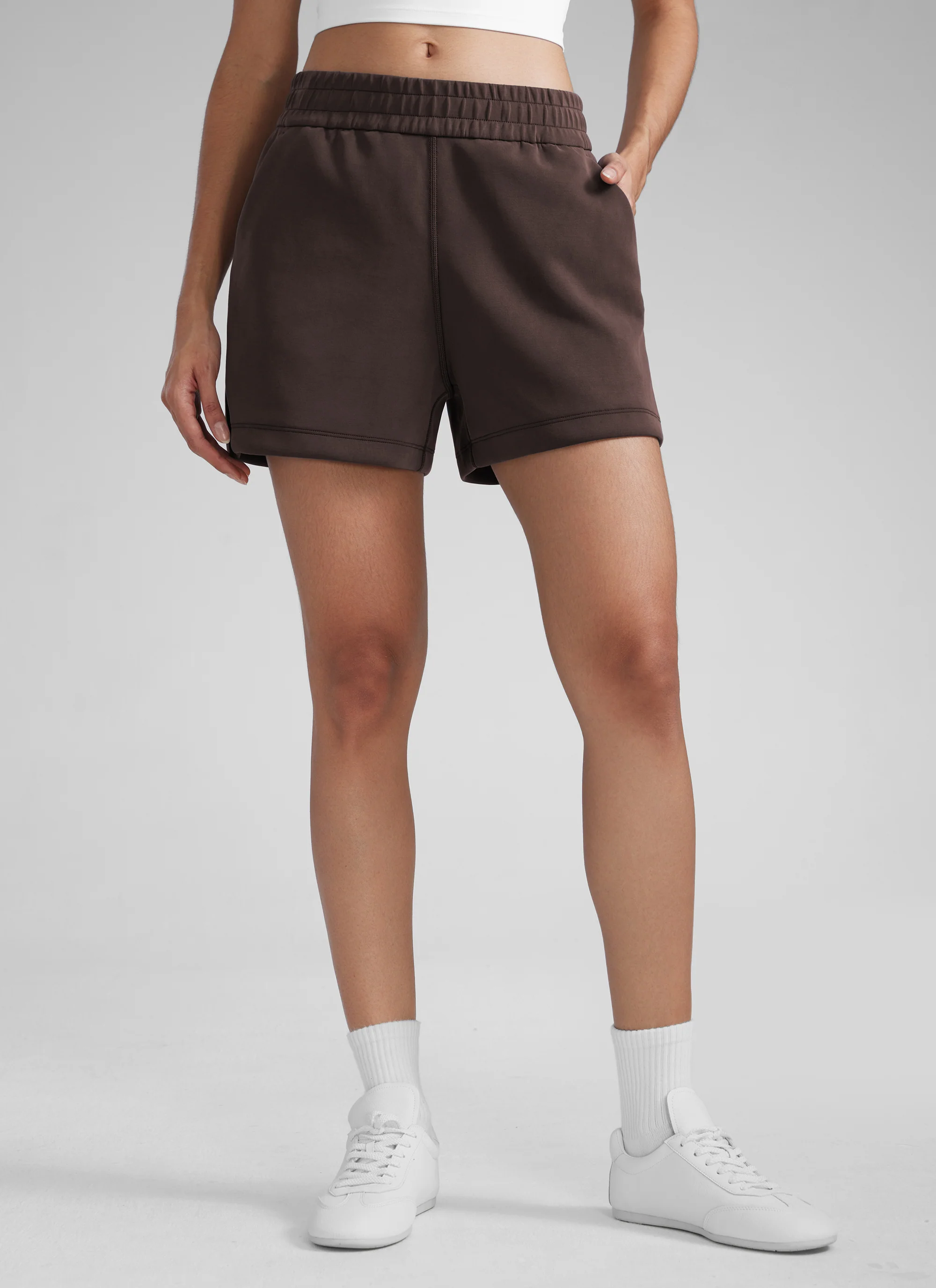 SoftAura Drawstring Pocket Sweat Shorts 4” - Image 42