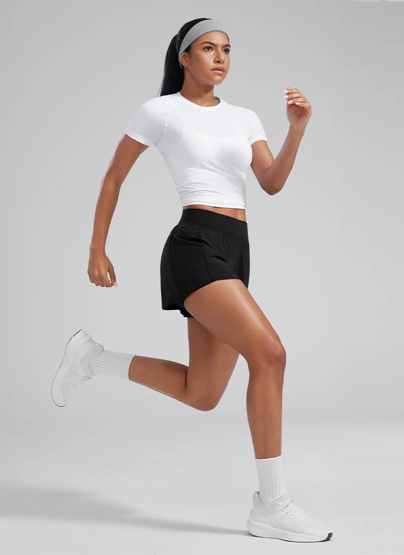 Feathery-Fit Soft 2 in 1 Zip Pocket Shorts 3" - Image 7