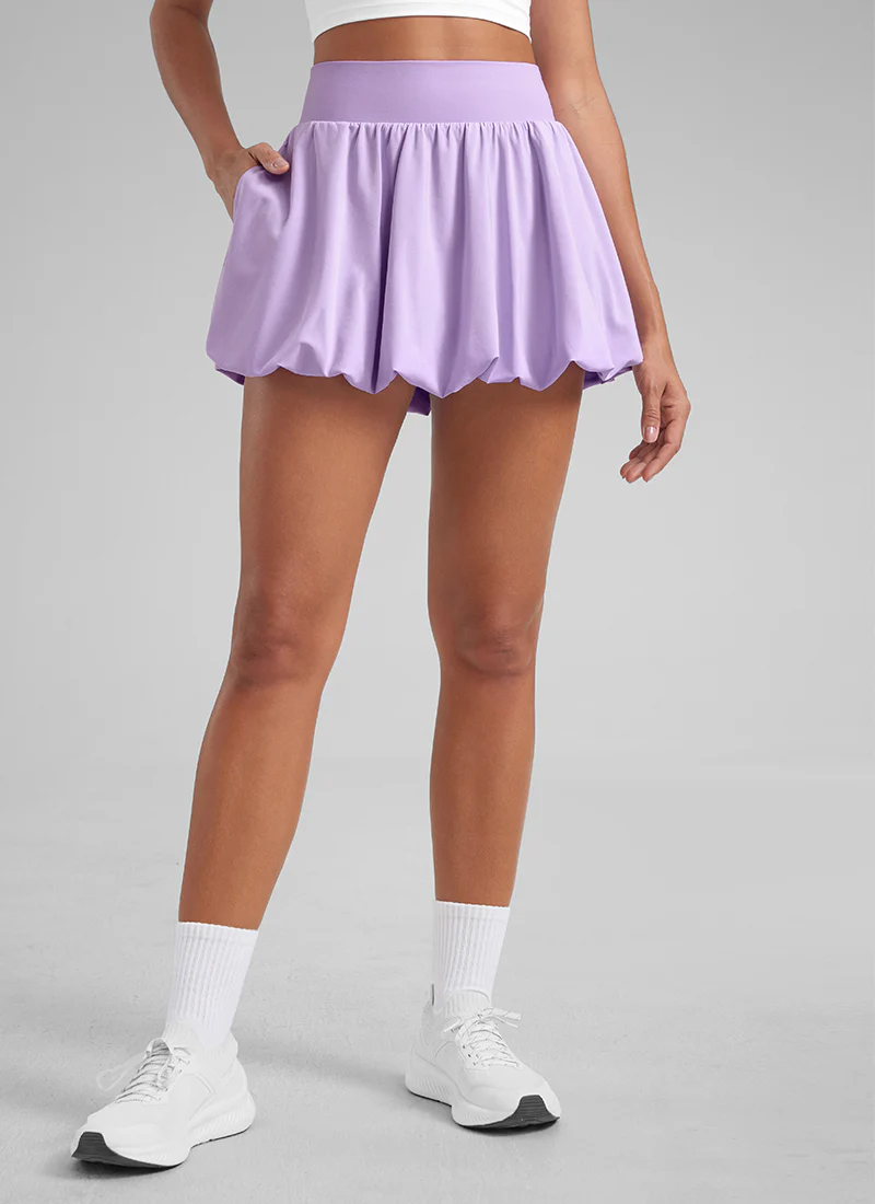 Feathery-Fit Soft Bubble Hem Balloon Ruffle Skort - Image 25