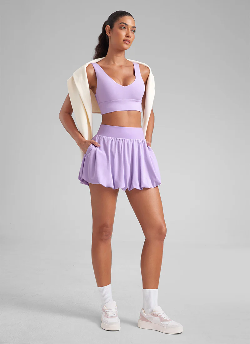 Feathery-Fit Soft Bubble Hem Balloon Ruffle Skort - Image 30