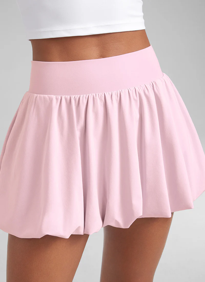 Feathery-Fit Soft Bubble Hem Balloon Ruffle Skort - Image 33
