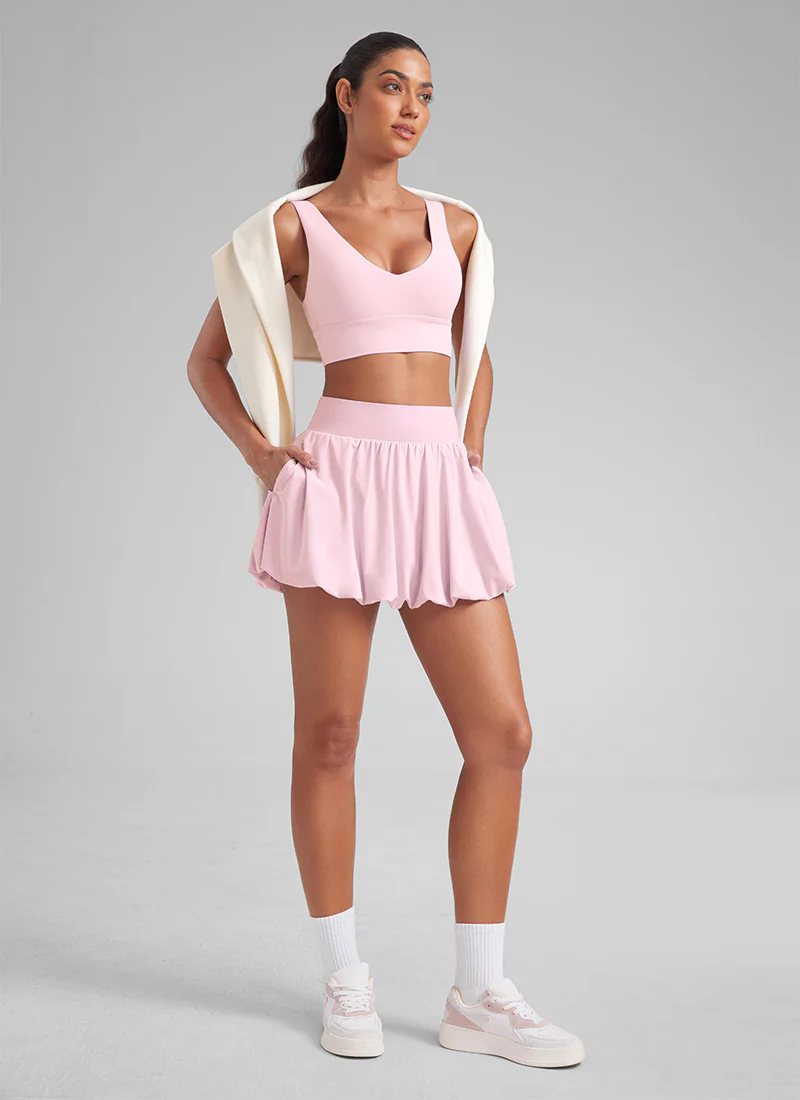 Feathery-Fit Soft Bubble Hem Balloon Ruffle Skort - Image 34